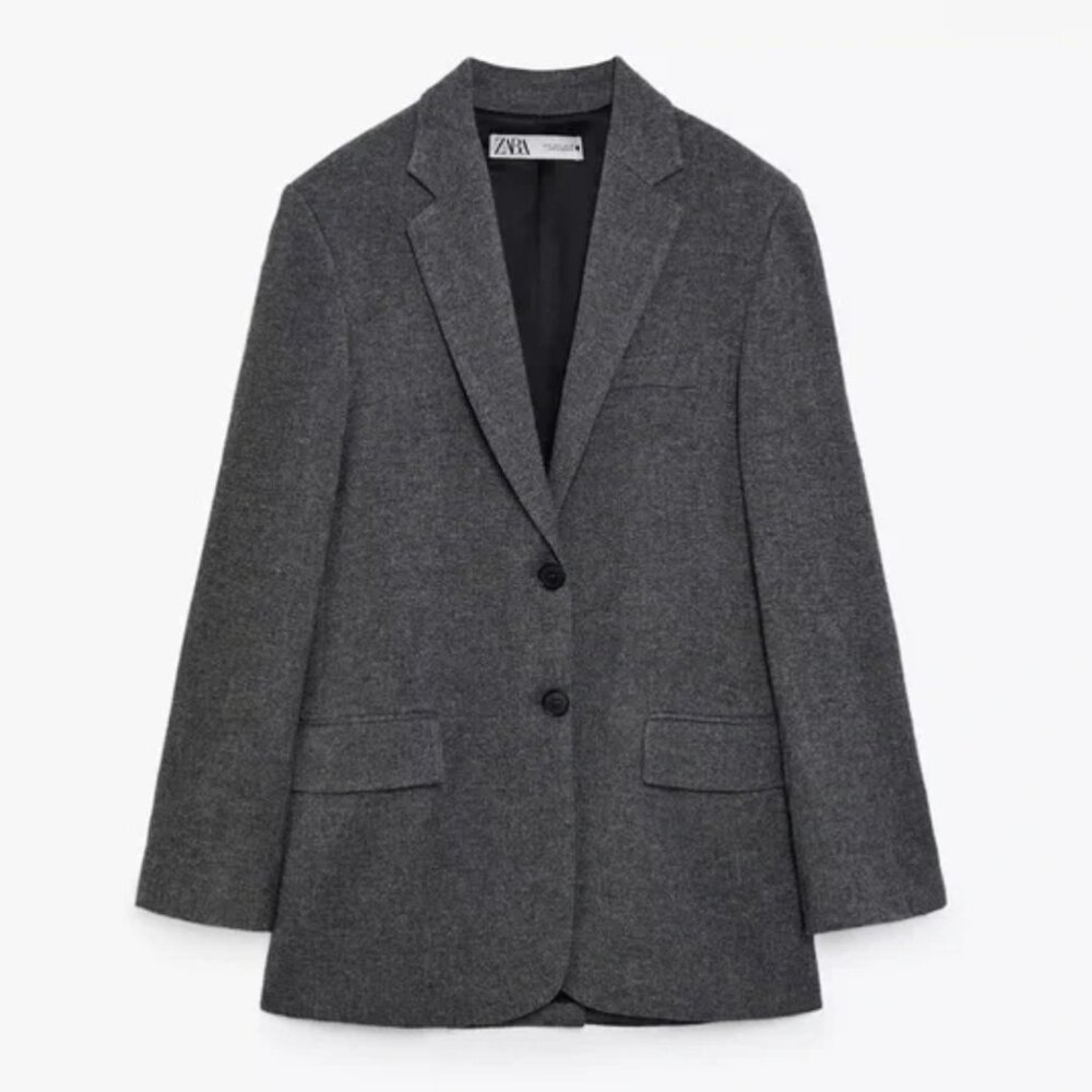 NWOT | Grey Zara Boyfriend Blazer | Size M